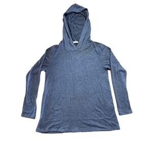 Jenny Boston Women's Hooded pullover shirt with pocket. Super soft. Blue. Small